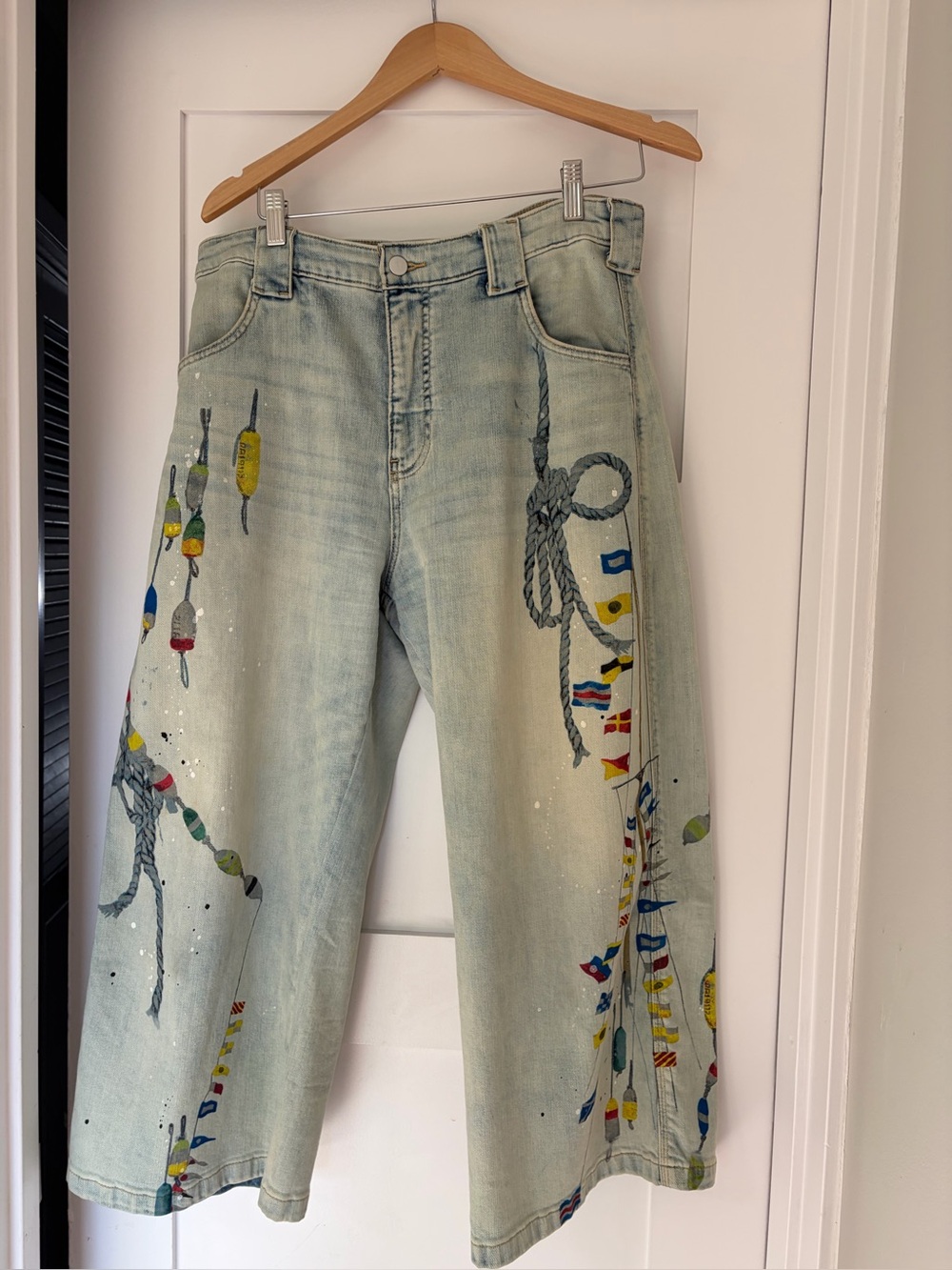 Anthropologie Pilcro Hand‑Painted Nautical Jeans – Size 31